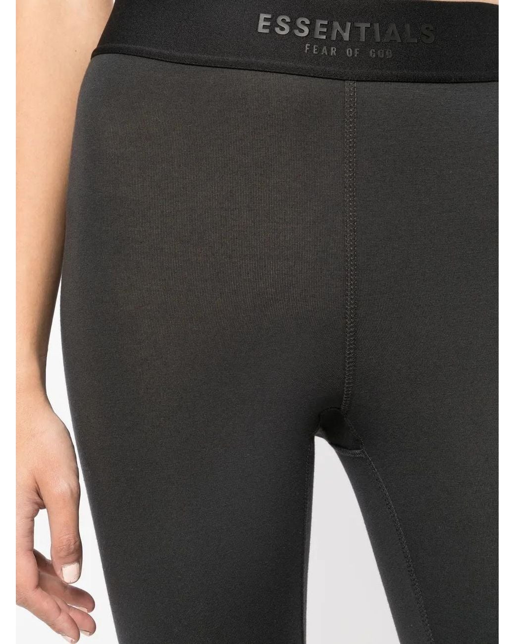 Fear Of God Gray Logo-Waistband Sport Shorts