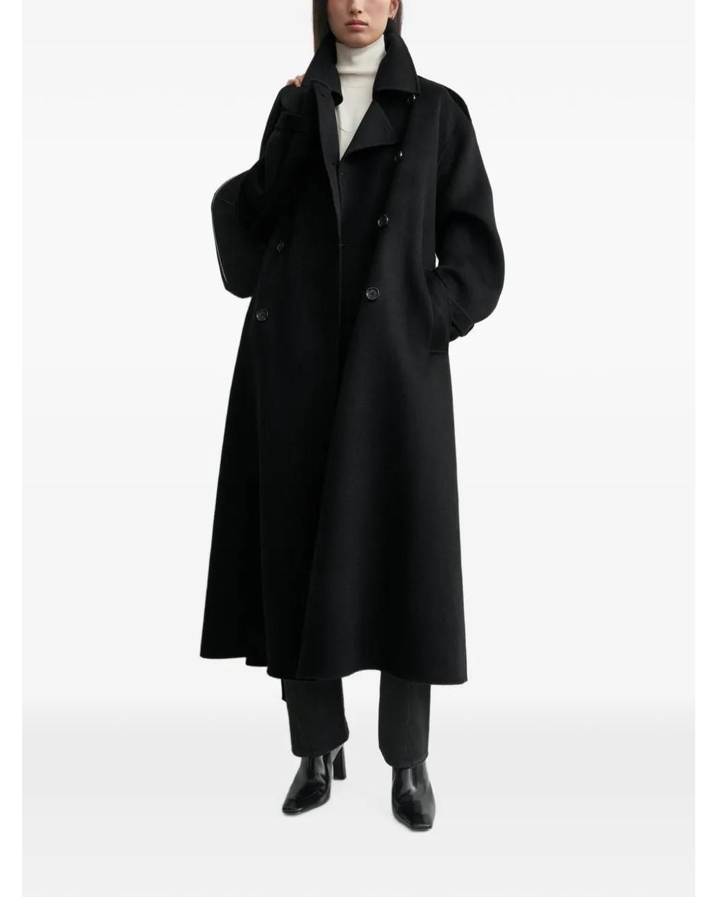 Totême Black Wool Coat