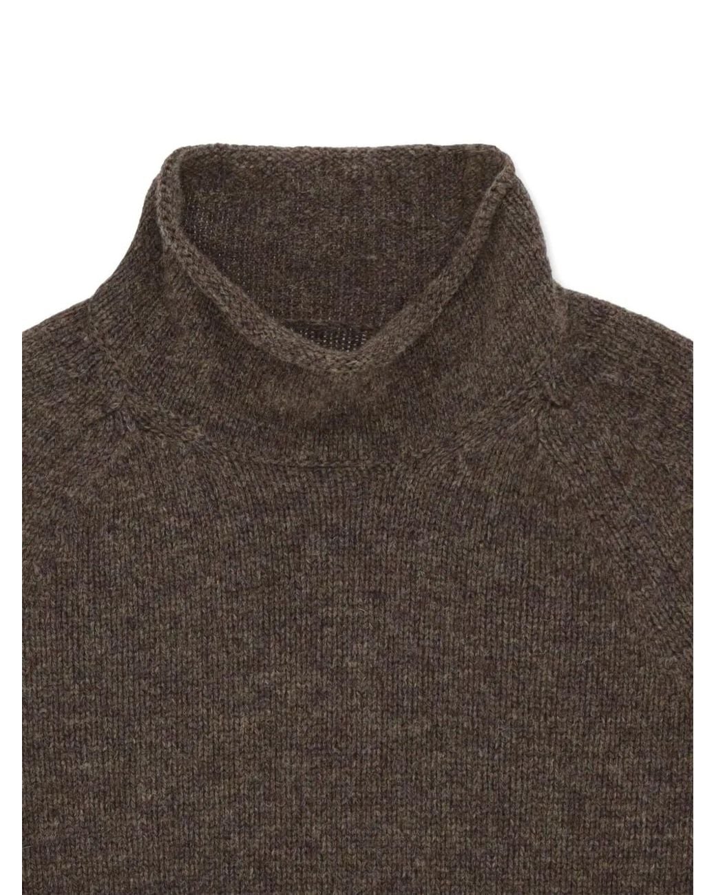 Fortela Brown Roll Neck Stitch Sweater for men