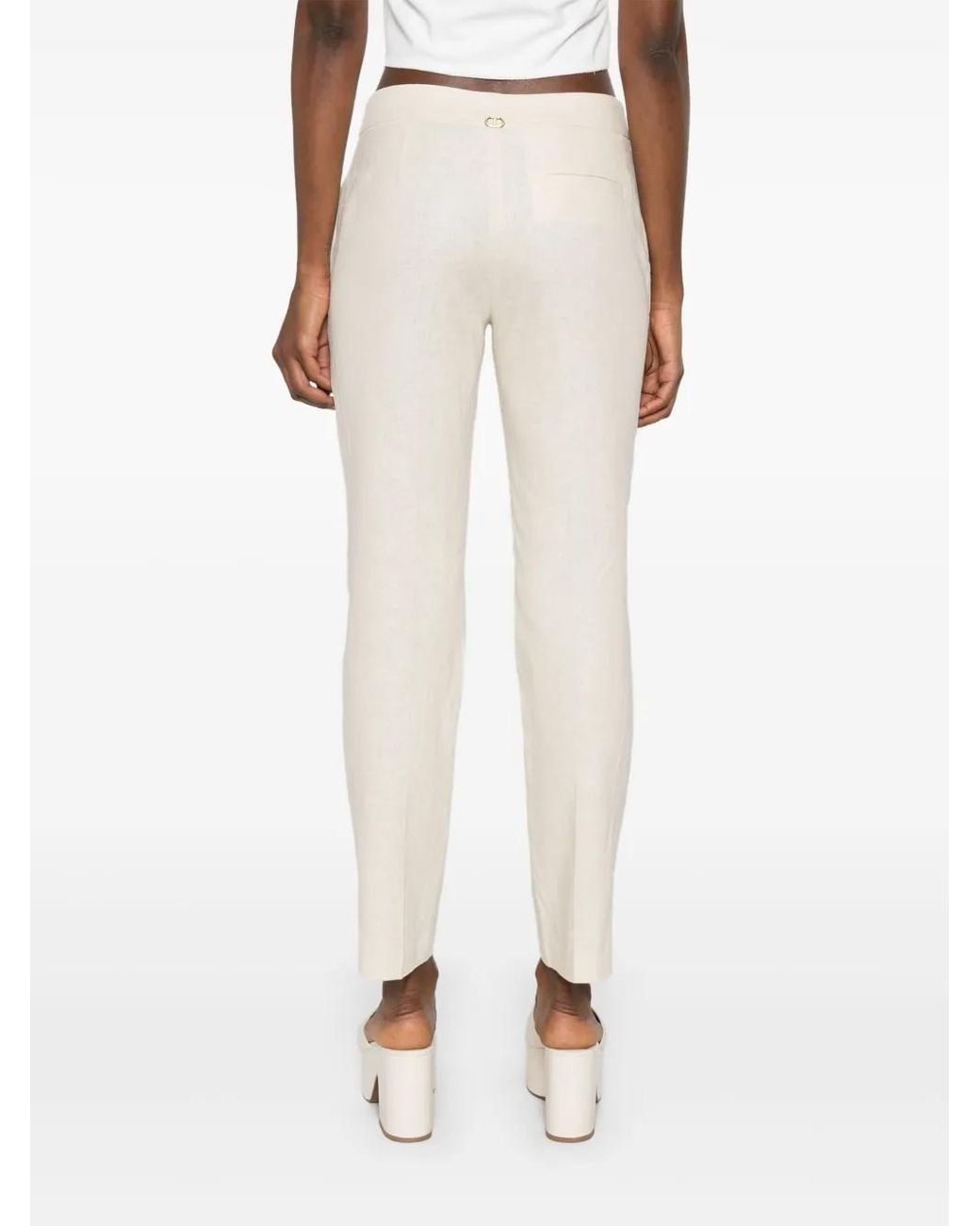 Twinset Natural Low-Rise Trousers
