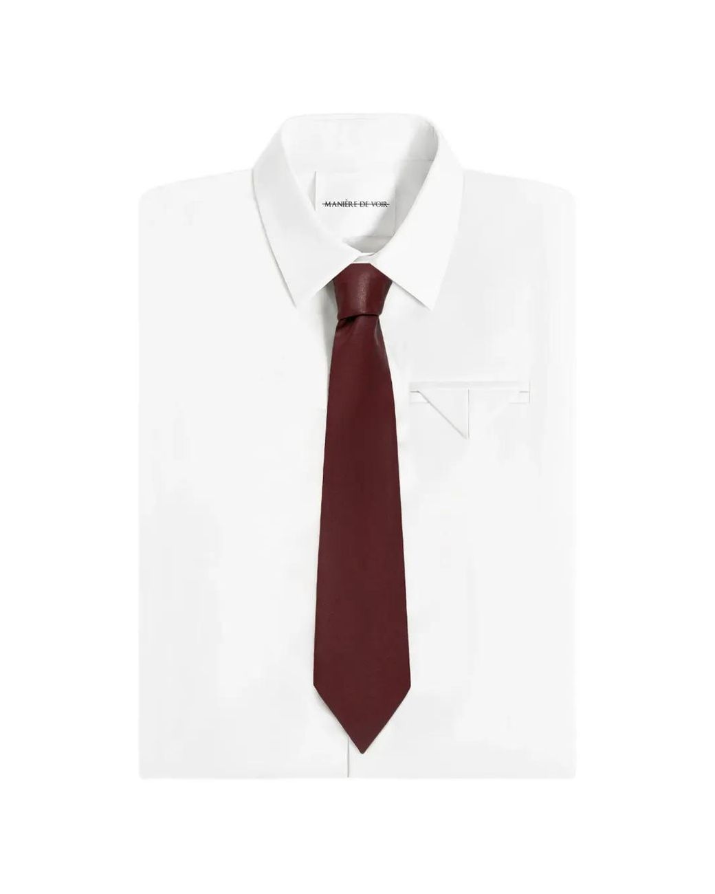Manière De Voir White Ash Leather Tie for men