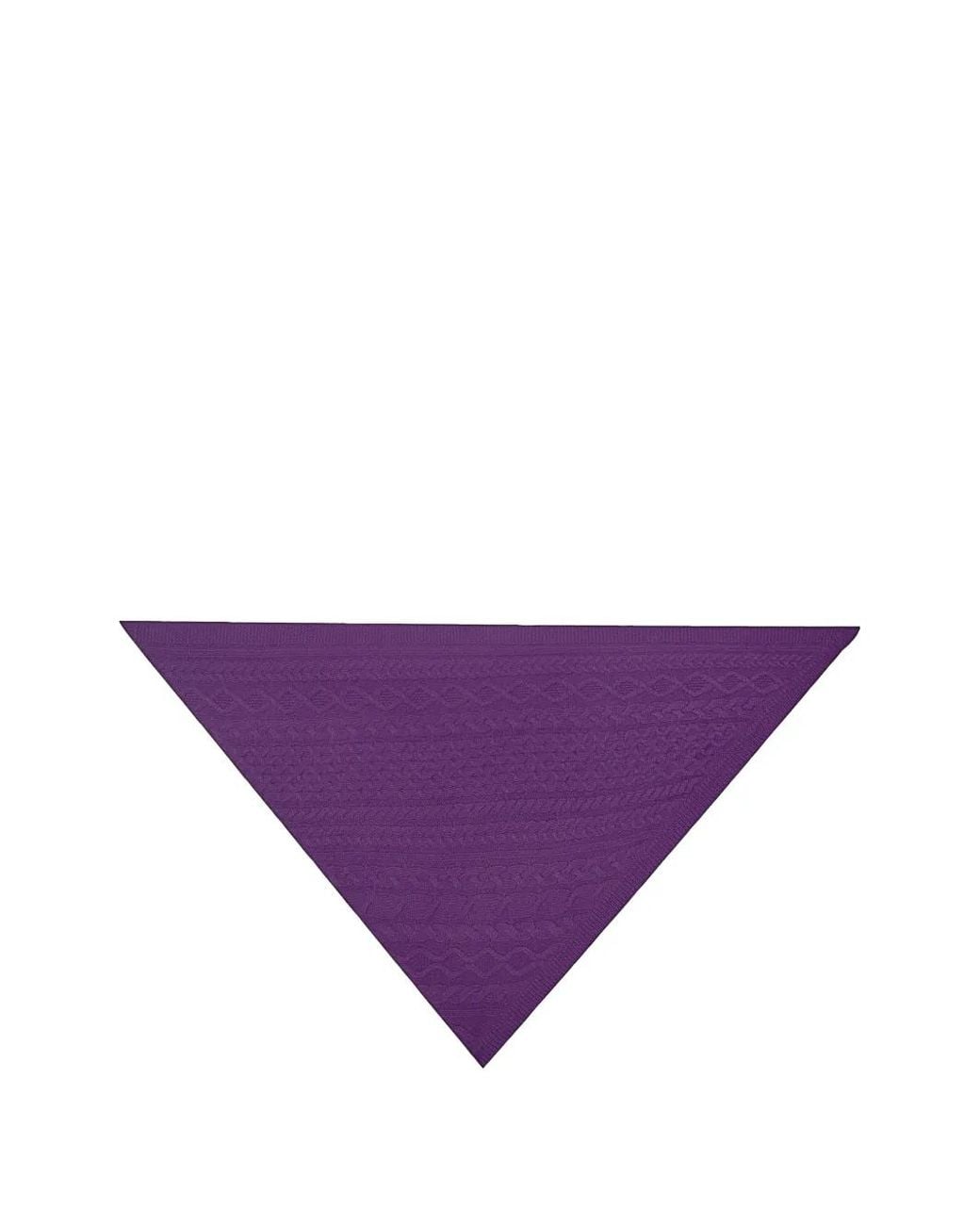 Bompard Purple Sacha Cable-Knit Triangle Scarf