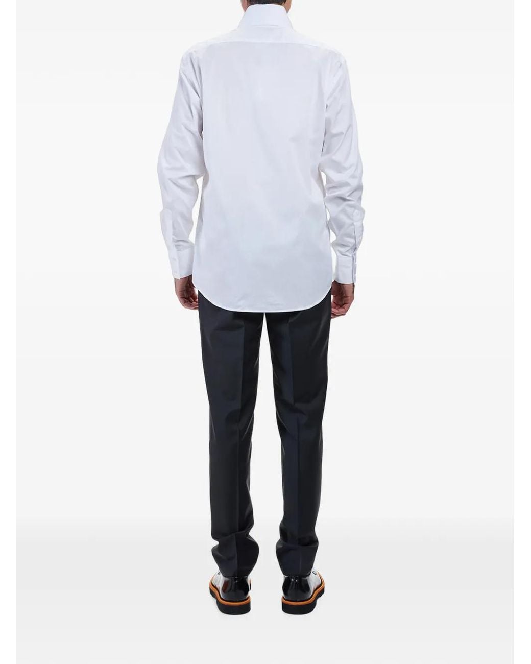Karl Lagerfeld White Hidden-Button Shirt for men