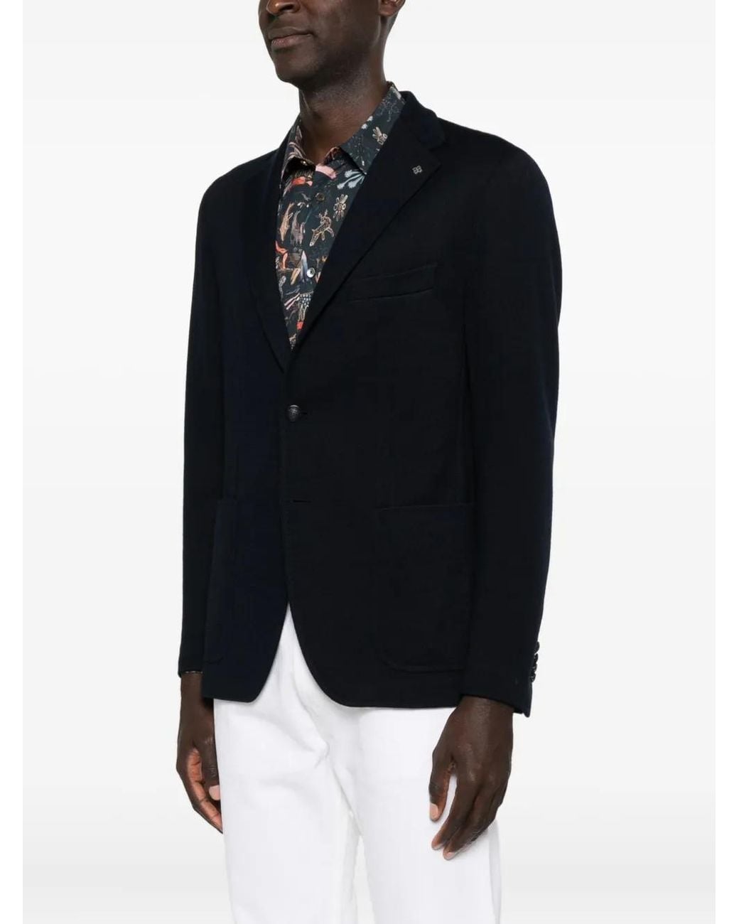 Tagliatore Black Single-Breasted Blazer for men