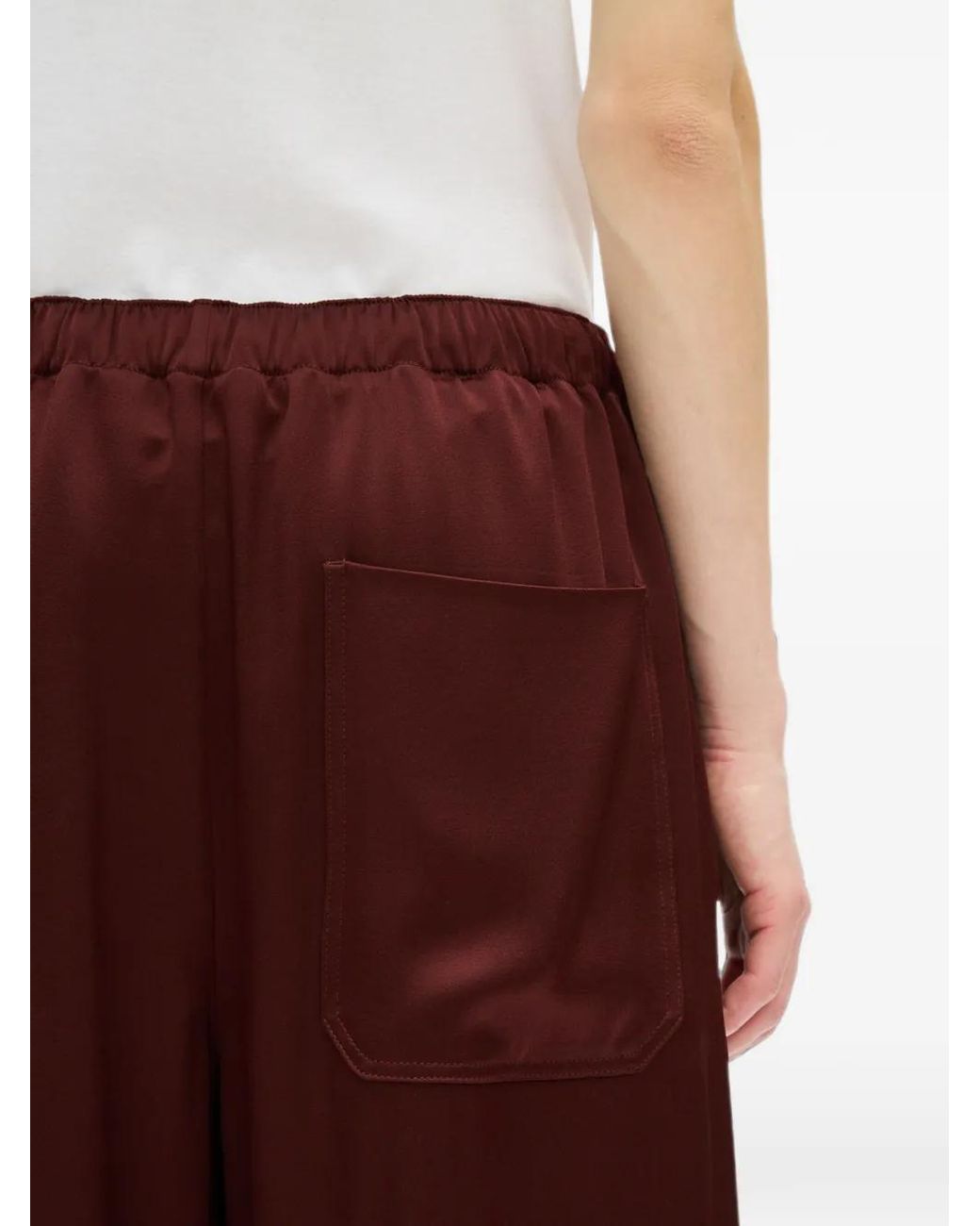 Ann Demeulemeester Red Nevi Satin Drawstring Trousers