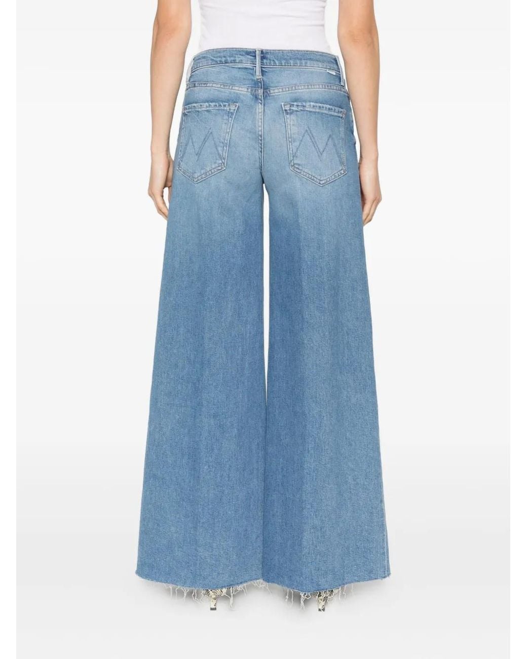 Mother Blue The Swisher Sneak Fray Jeans