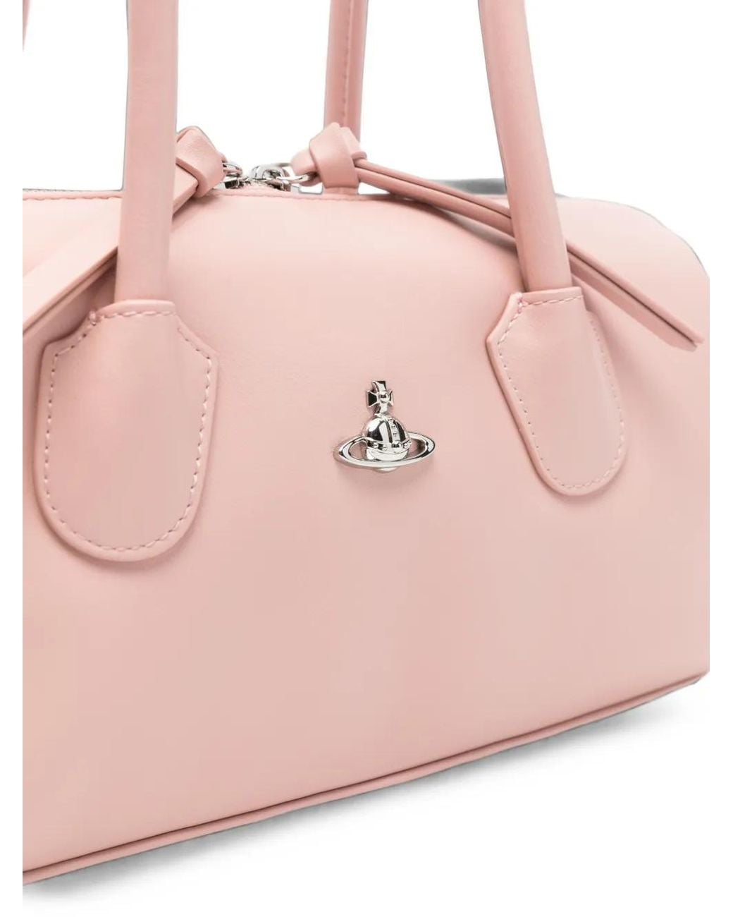 Vivienne Westwood Pink Polly Bowling Orb-Plaque Leather Shoulder Bag
