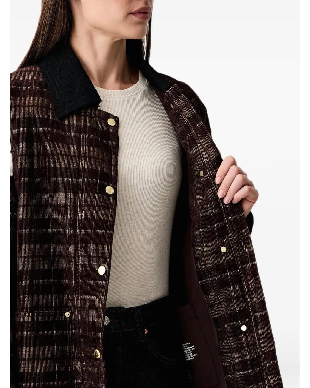 Marc O' Polo Black Check-Pattern Corduroy Jacket