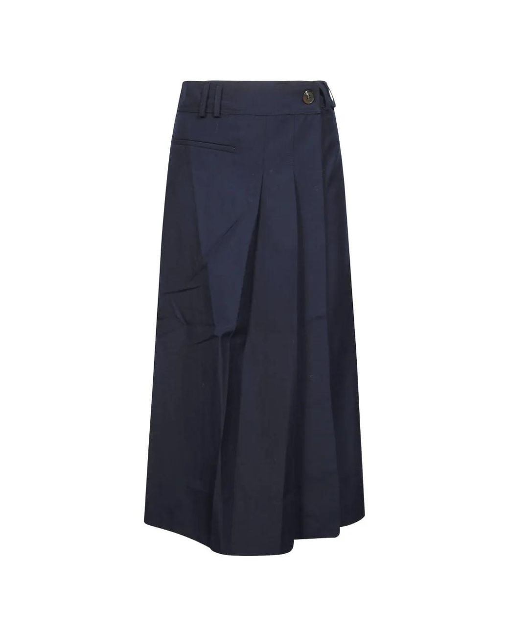 Soeur Blue Lipa Pleated Midi Skirt