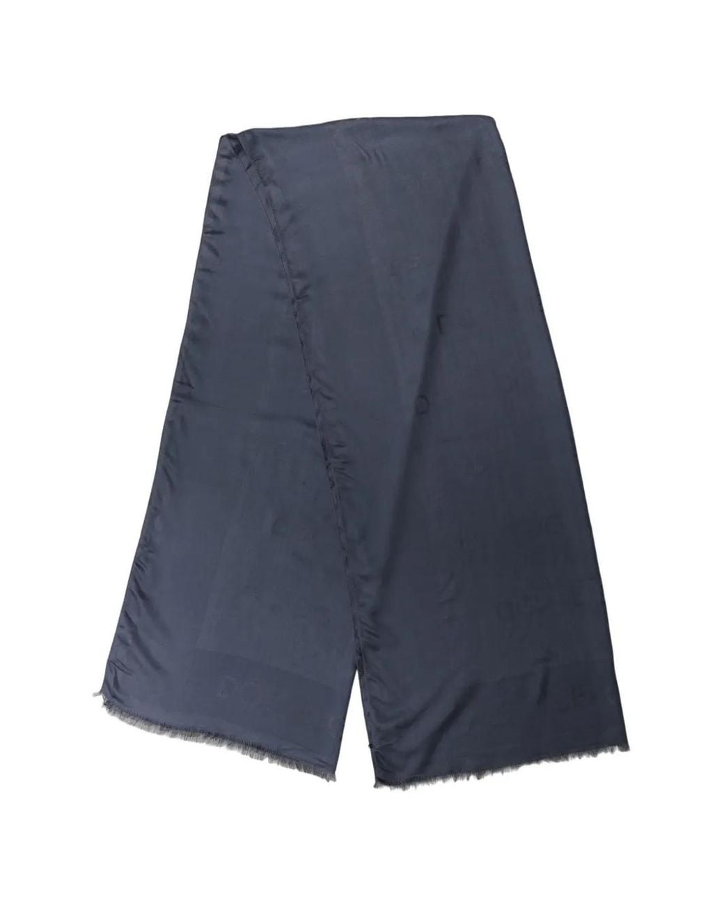 Dolce & Gabbana Blue Dark Modal Frayed Edge Lace Stole Scarf for men
