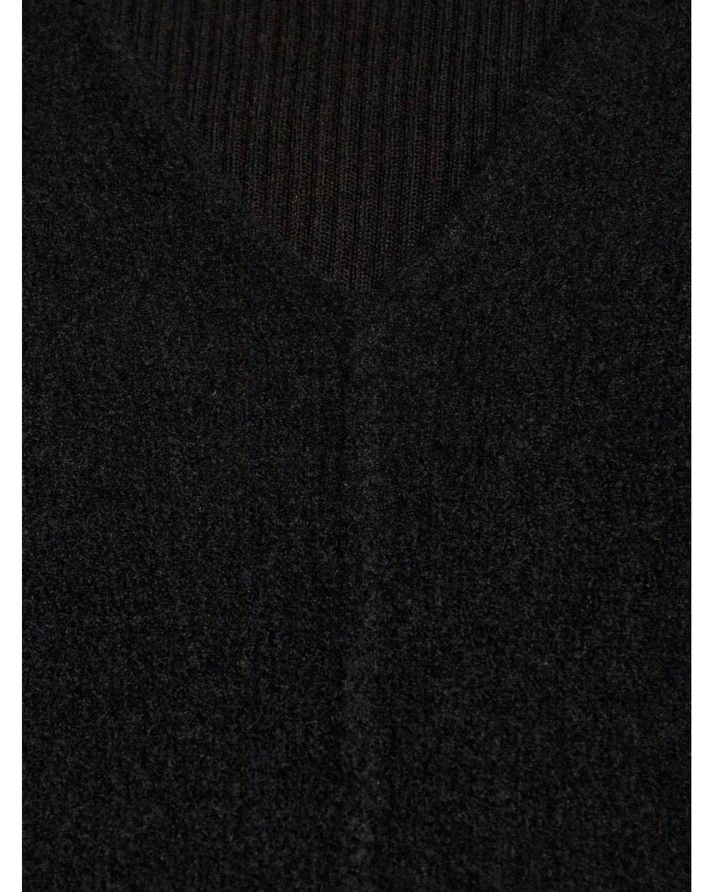 Rick Owens Black V-Neck Cashmere-Blend Sweater
