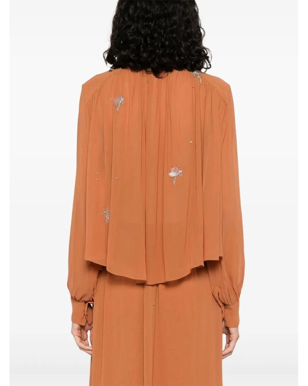 Forte_forte Orange Crystal-Embellished Shirt