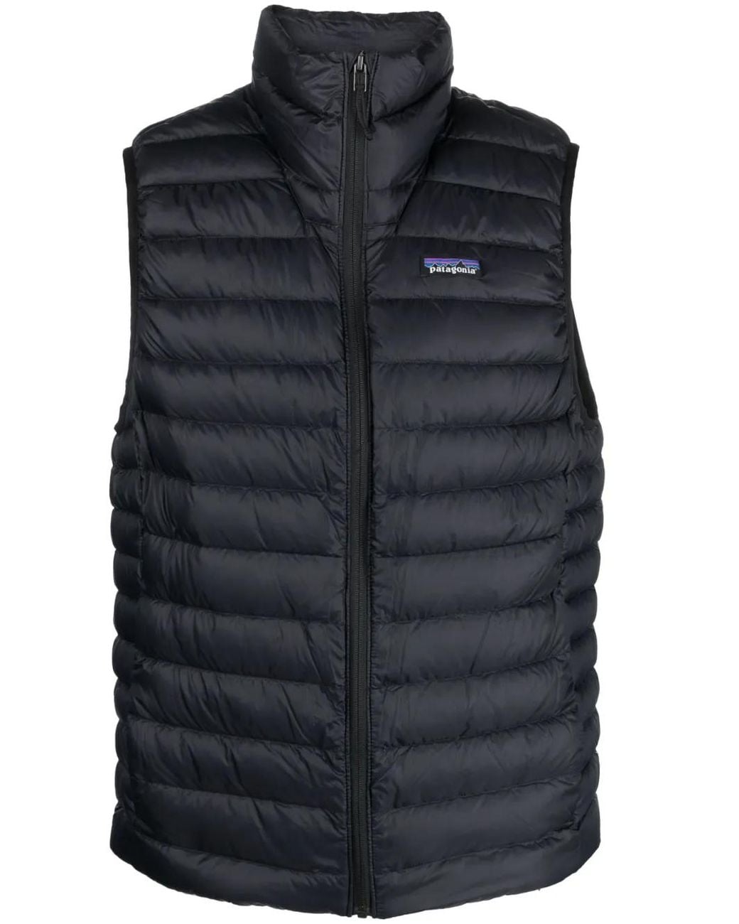 Patagonia Blue Logo-Patch Feather-Down Gilet for men