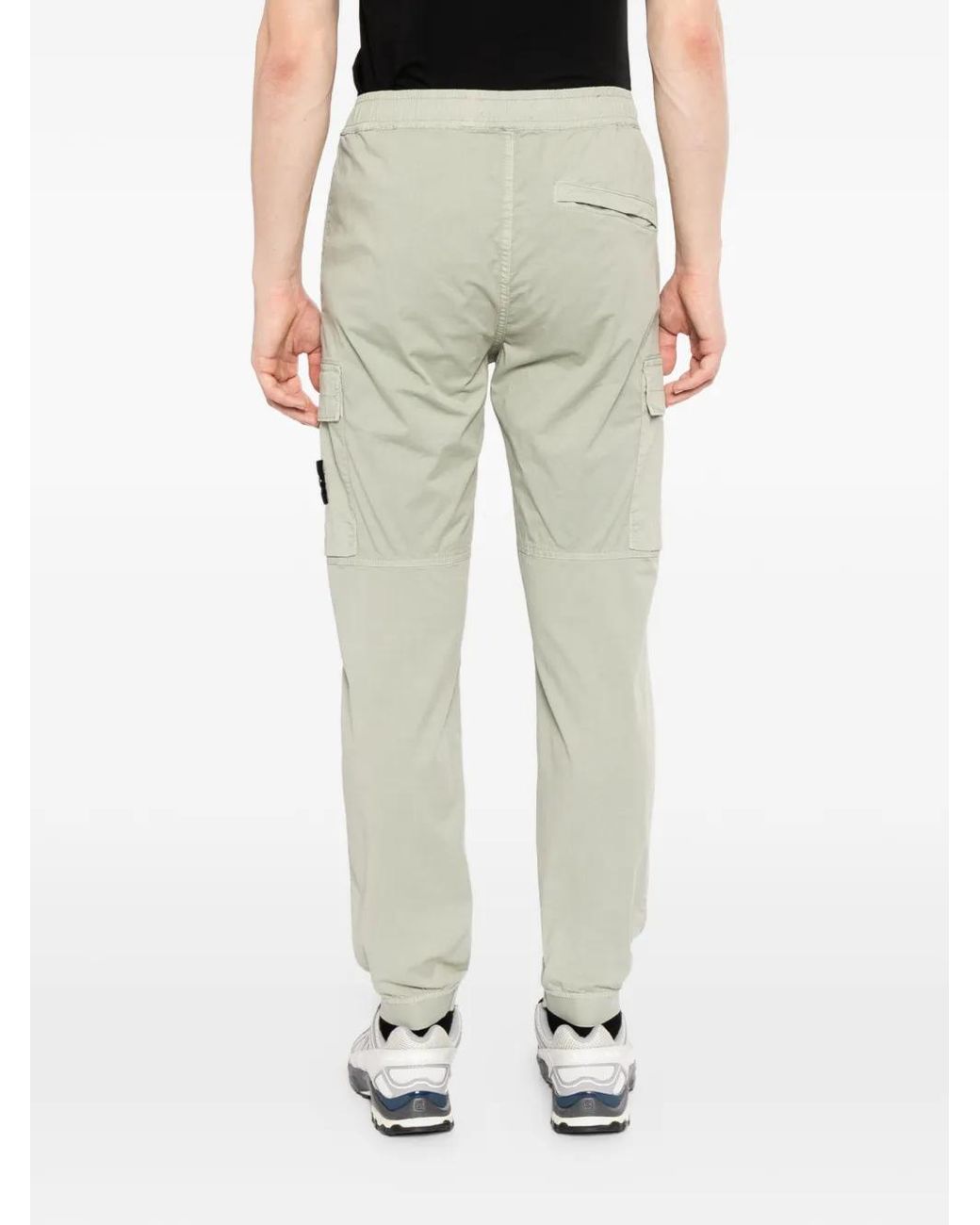 Pantalones 3100031 De Sarga De Algodón Orgánico Elástico Stone Island de hombre de color White