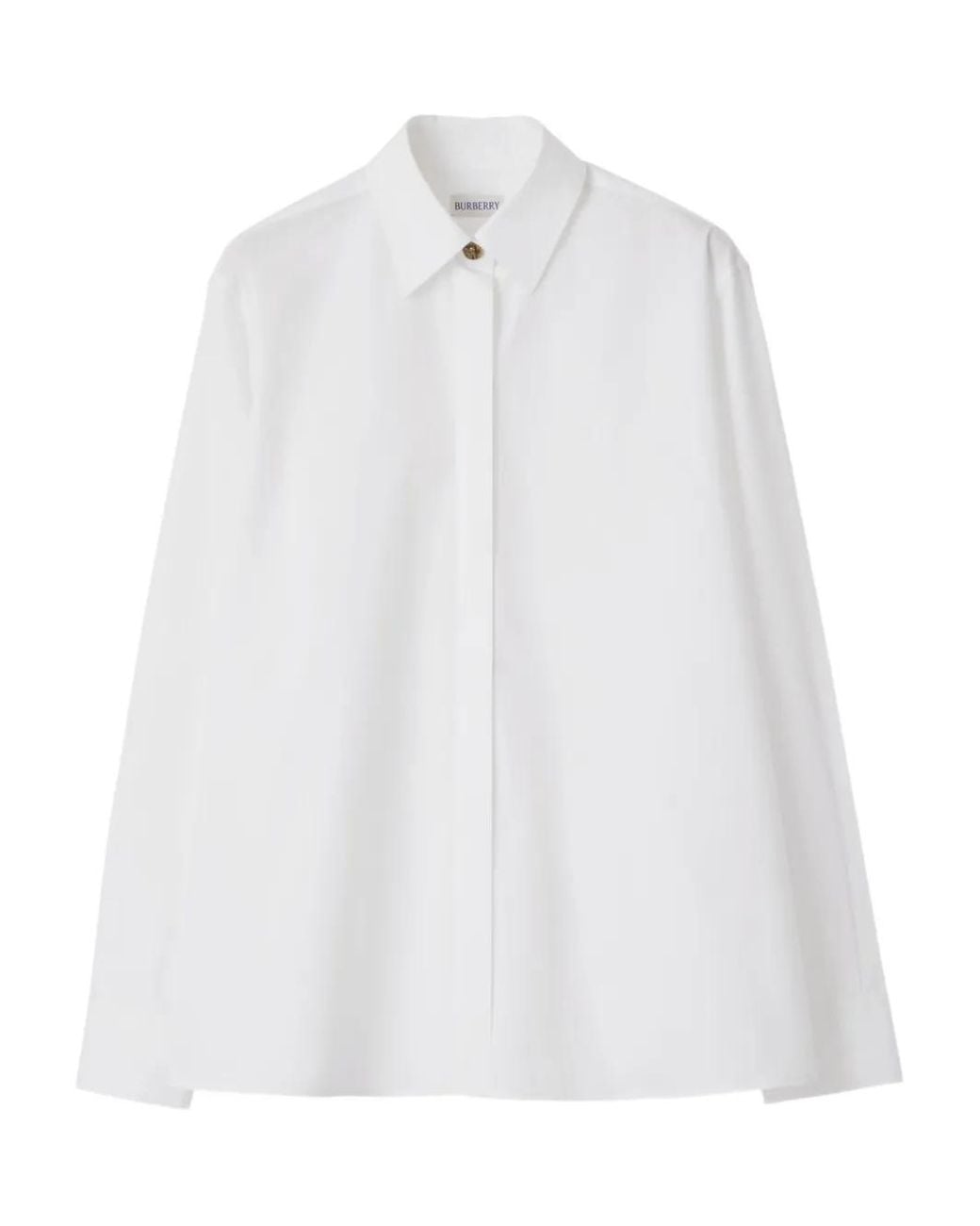 Burberry White Cotton Poplin Oversized Shirt