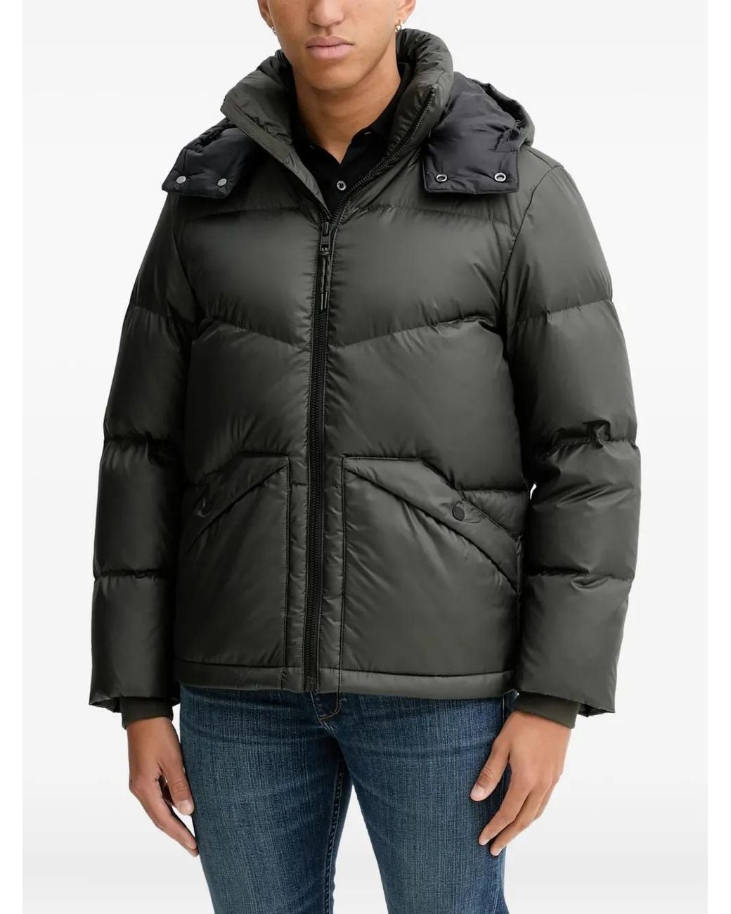 Marc O' Polo Black Padded Hooded Jacket for men