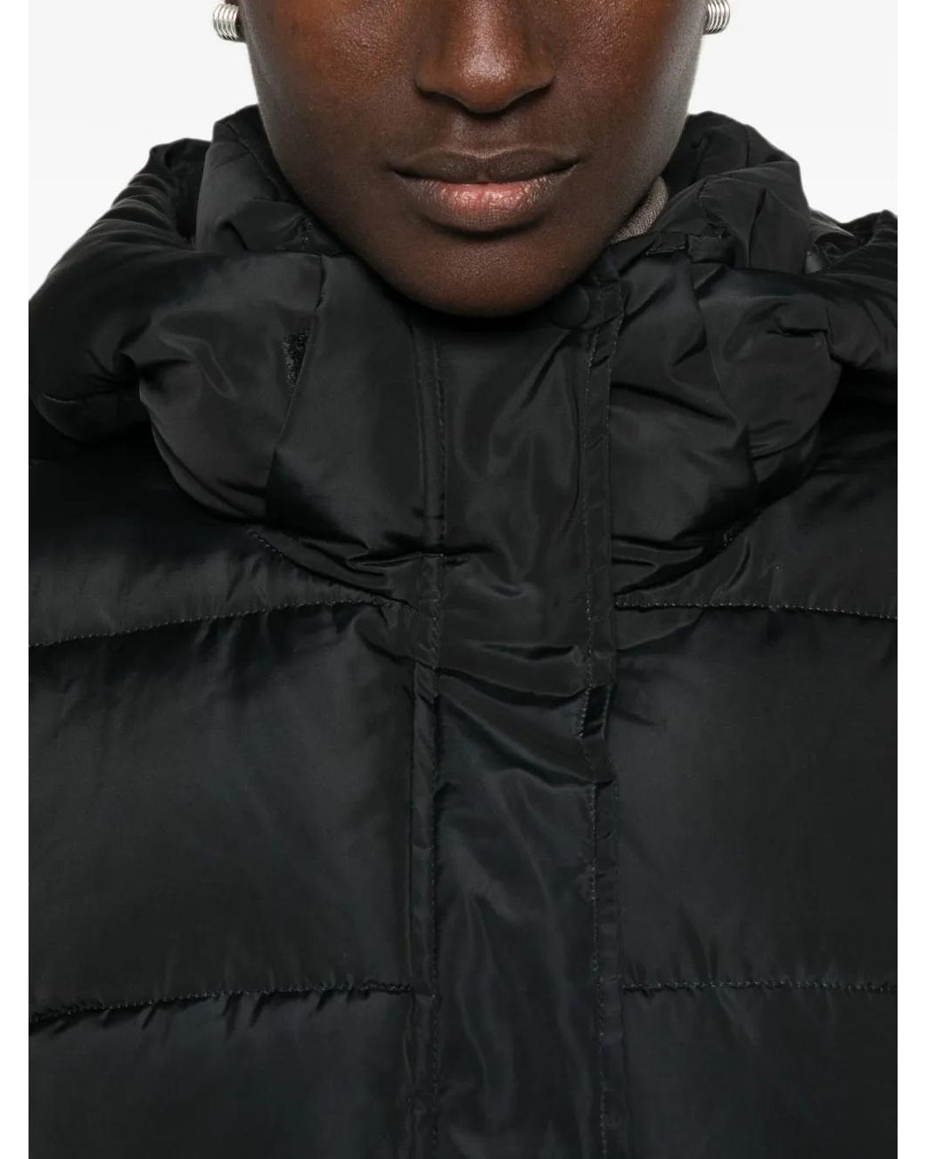SERGIO MORETTI FIRENZE Black Hooded Padded Coat
