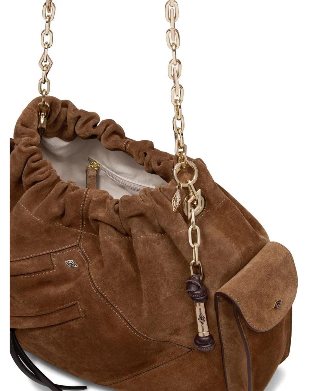 Ba&sh Brown June Chain-Link Shoulder Bag