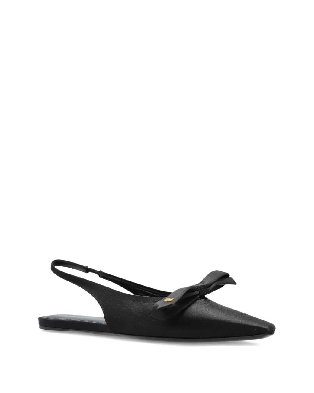 Balenciaga Black Bow Slingback Flat Pumps