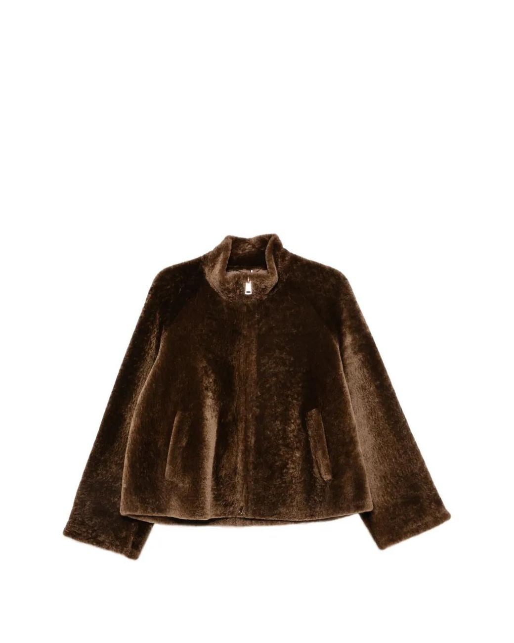 Manzoni 24 Brown Shearling Zip-Up Jacket