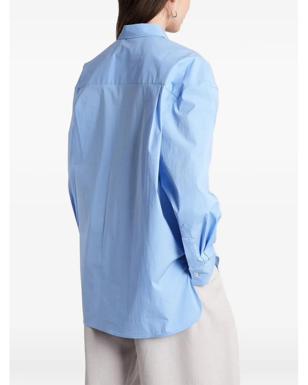 IRO Blue Natacha Chest-Pocket Button-Down Cotton Shirt