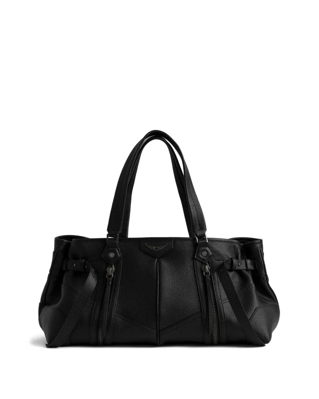 Zadig & Voltaire Black Sunny Shopper Grained Leather