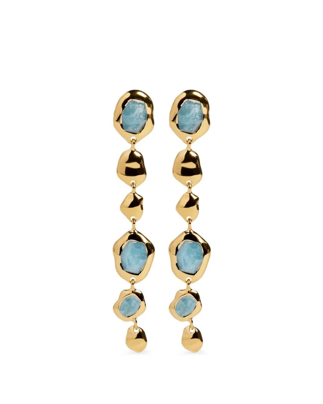 Monica Vinader Metallic Mv Odyssey Gemstone Pebbled Drop Earrings