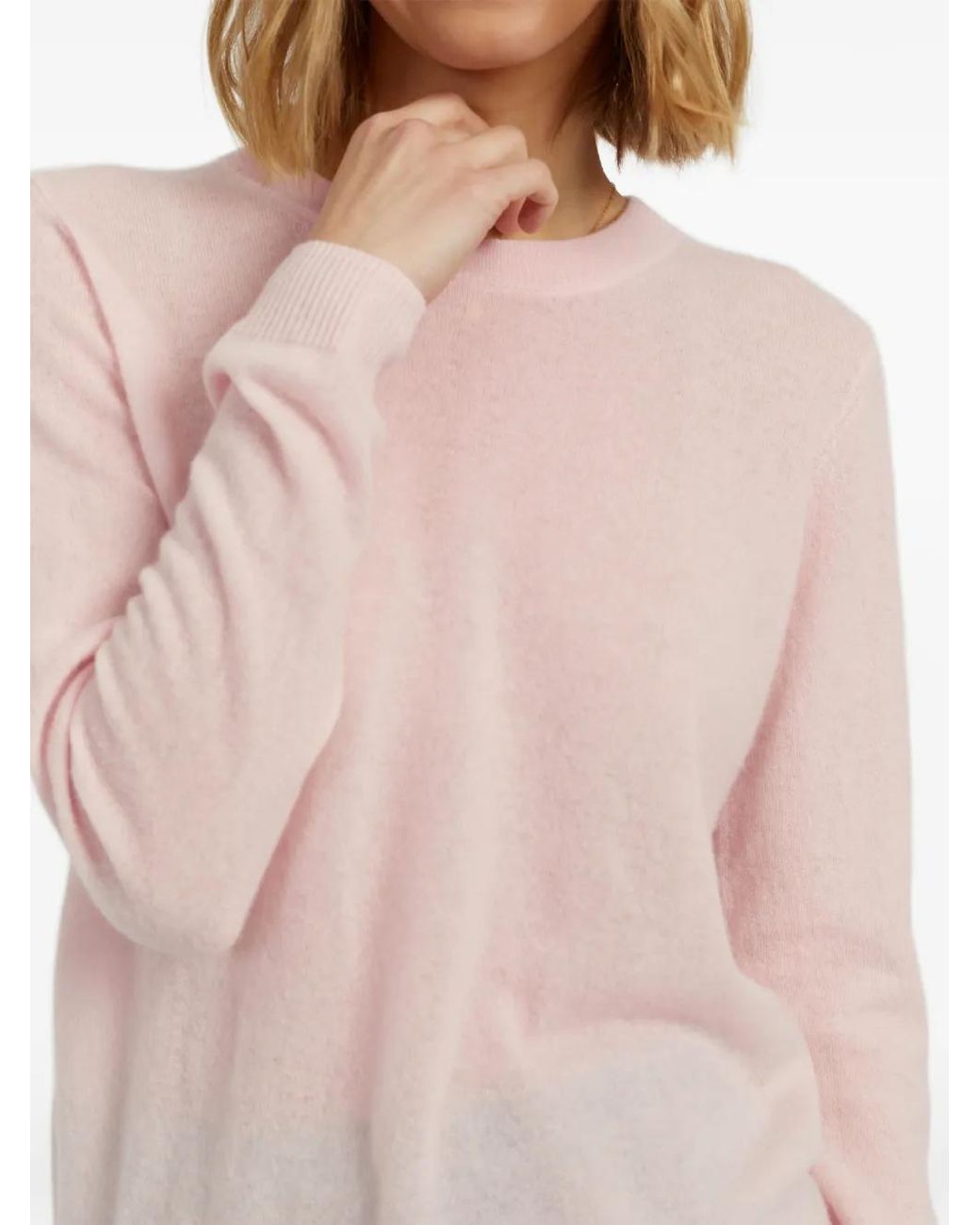 Chinti & Parker Pink Round-Neck Cashmere Sweater