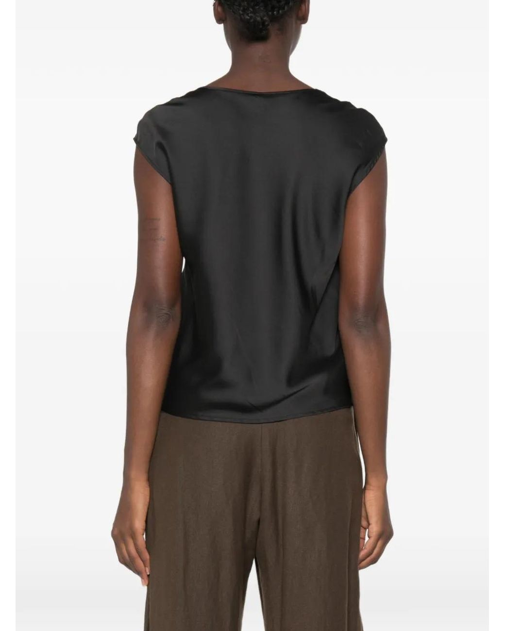 Imperial Black Blouse Sans Manches À Col V