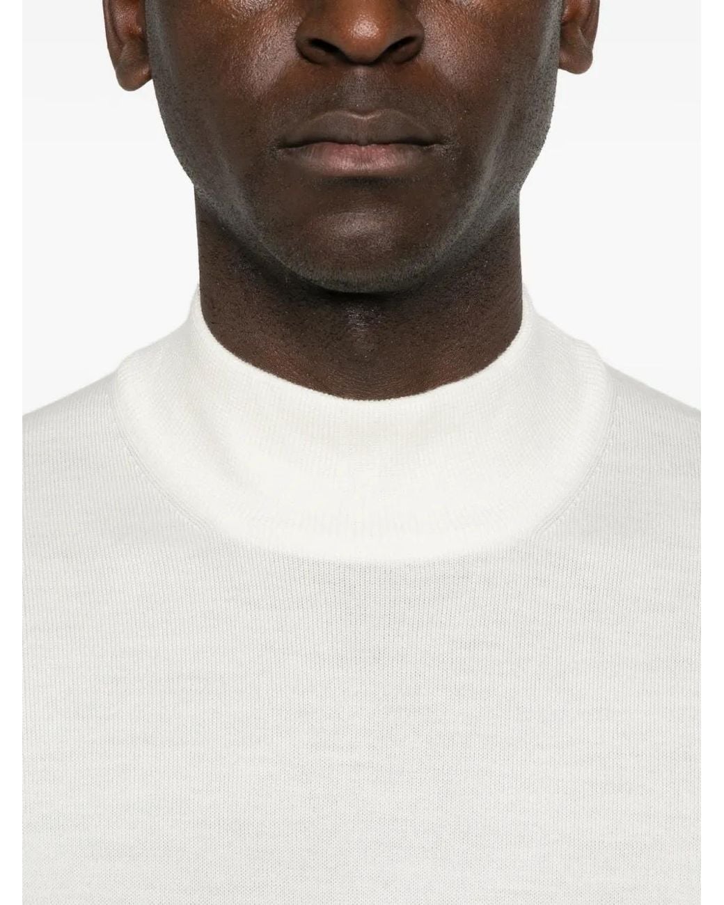 Tagliatore White Lionel High-Neck Sweater for men