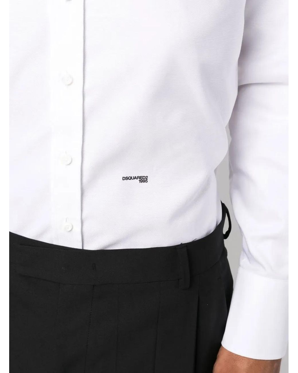 DSquared² White Easy Slim 70's B Down Shirt for men