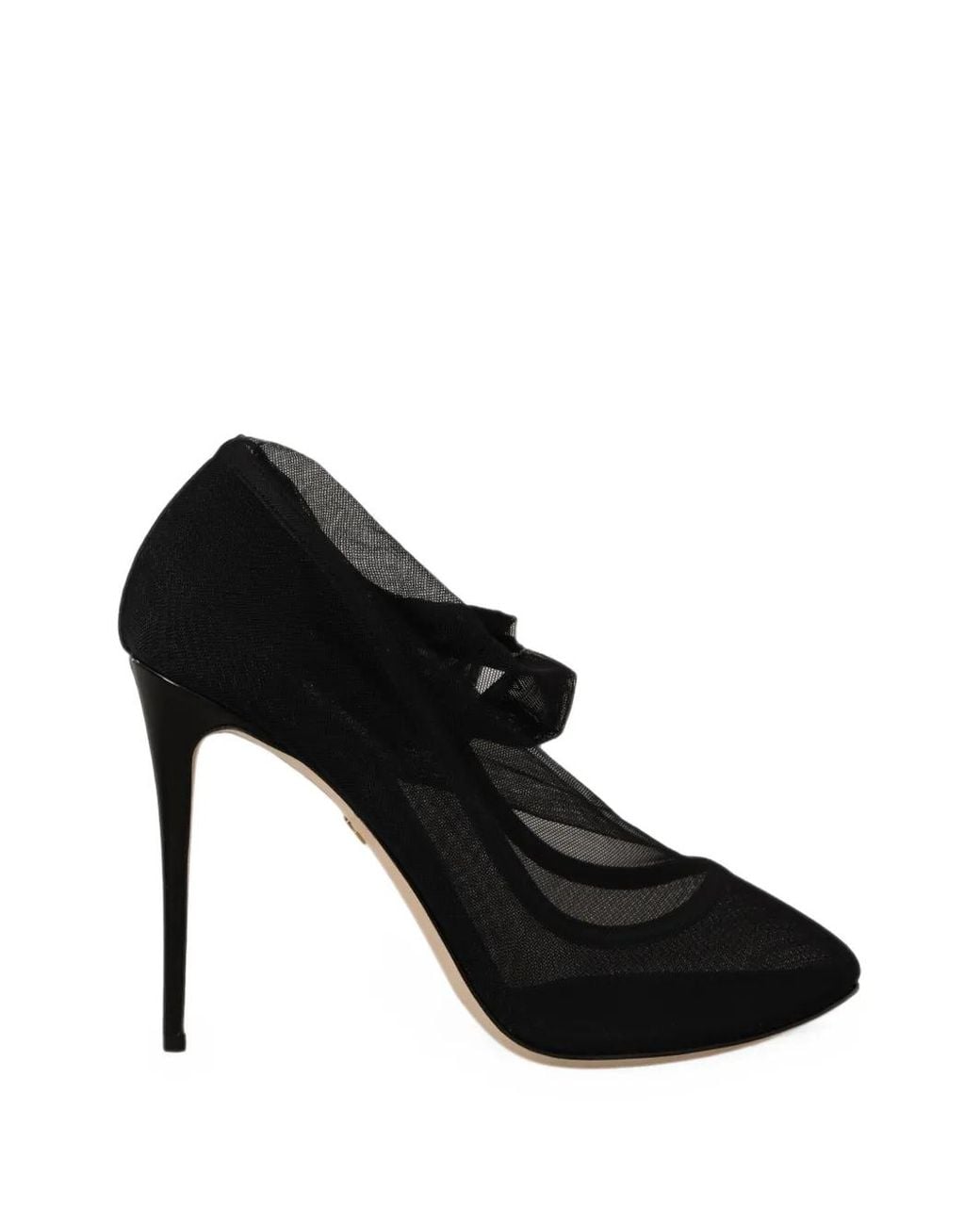 Dolce & Gabbana Black Mesh Pointed-Toe Pumps