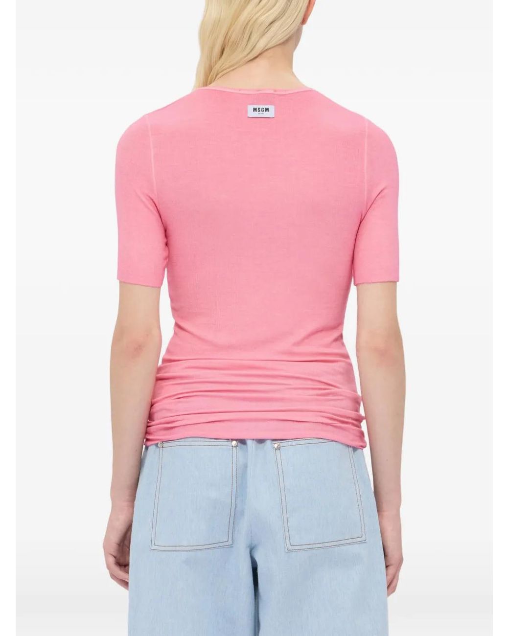 MSGM Pink T-Shirt À Manches Courtes