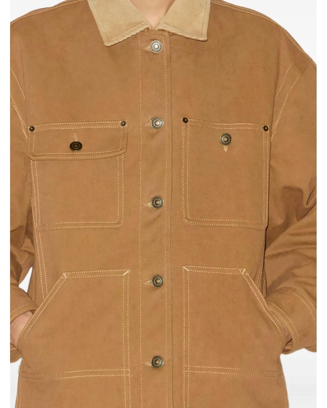 Isabel Marant Natural Ninon Cotton Workwear Jacket Clothing