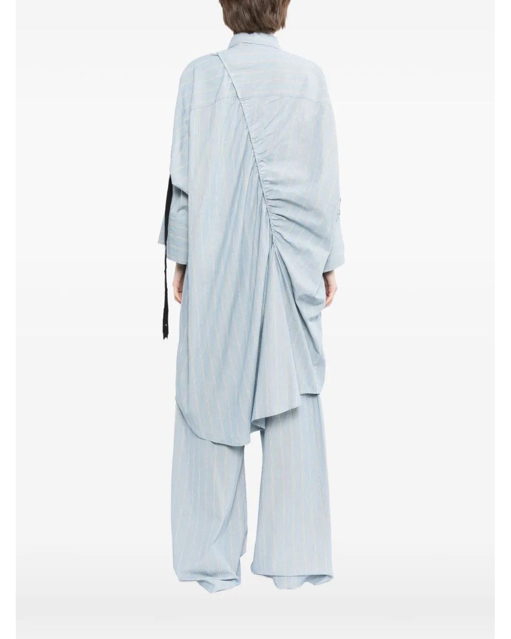 Marina Yee Blue Twister Striped Shirt