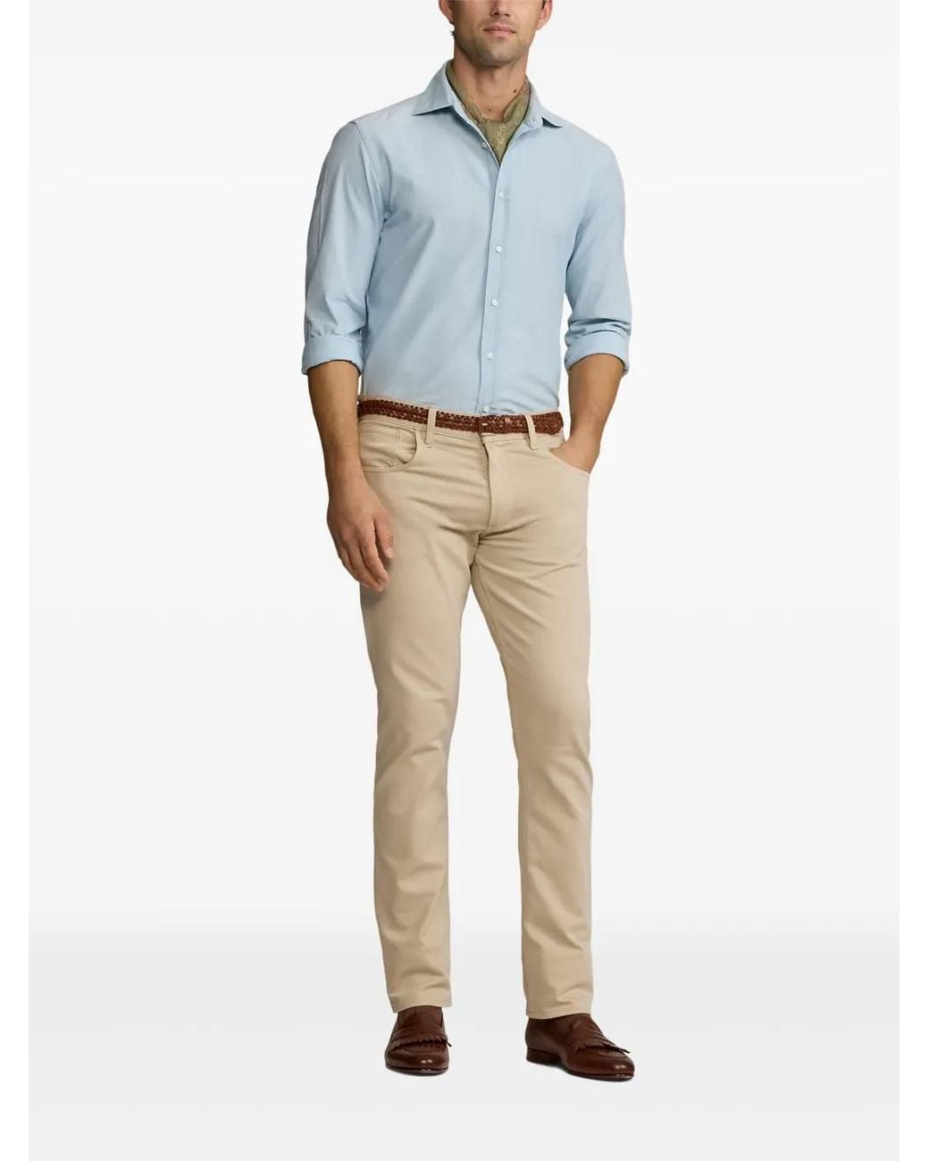 Ralph Lauren Logo-Embroidered Shirt in Blue for Men | Lyst