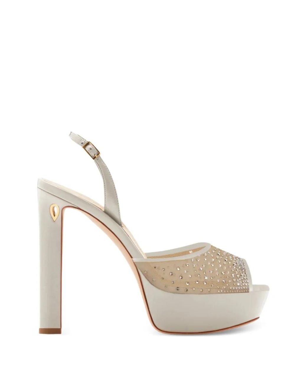 JENNIFER CHAMANDI White Antonio Crystal-Embellished Sandals