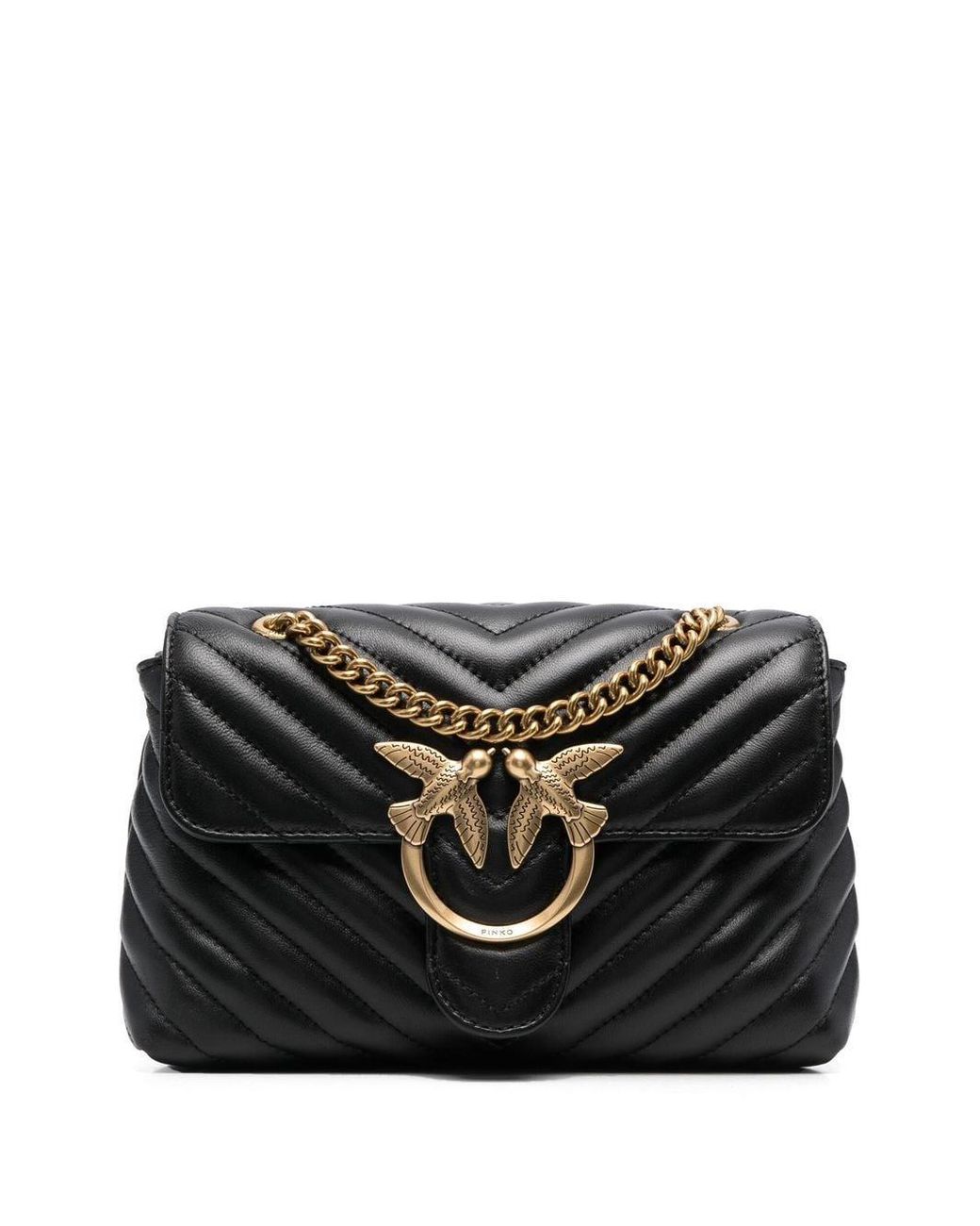 Pinko Love Bird Quilted Tote Bag in Black Lyst