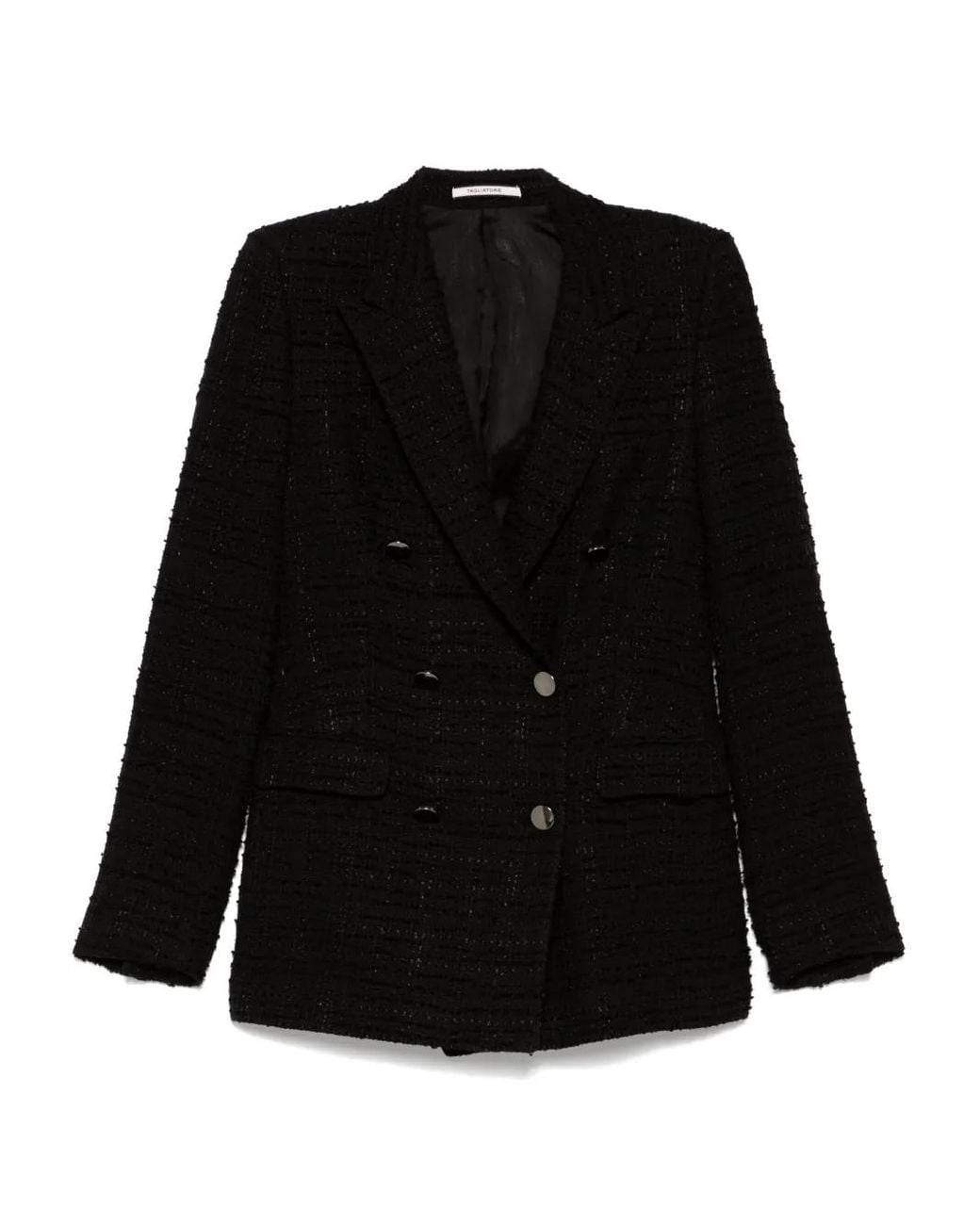 Tagliatore Black Tailored Blazer With Double-Breasted Design