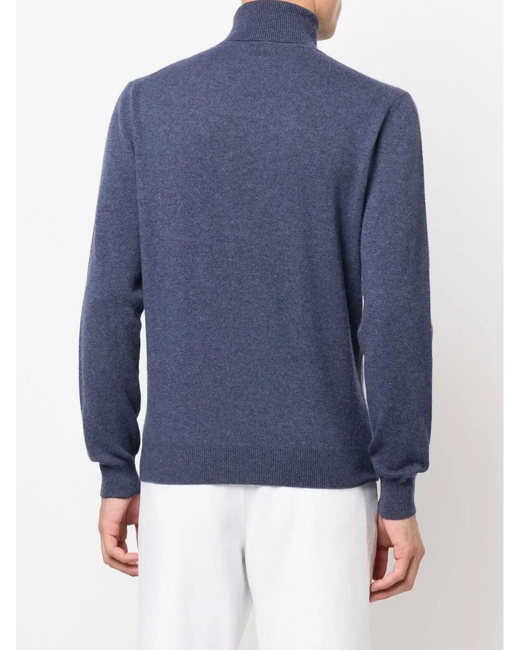 Corneliani Blue Roll-Neck Cashmere Jumper for men
