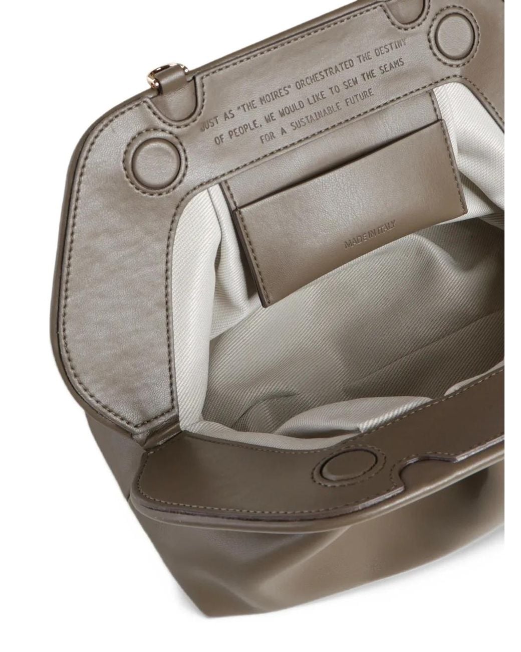 THEMOIRÈ Brown Medium Bios Ruched Clutch Bag