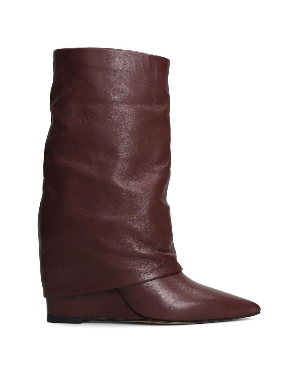 The Seller Brown Pointed-Toe Wedge Boots