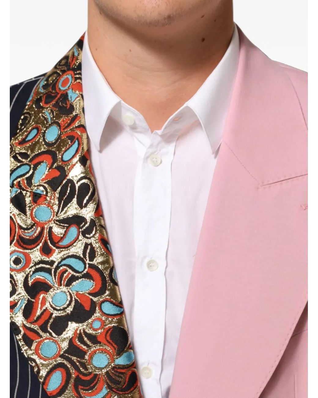 Dolce & Gabbana Black Patchwork Single-Breasted Blazer for men