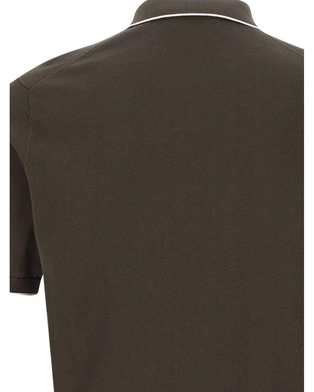 Kangra Gray Piped-Trim Polo-Collar T-Shirt for men