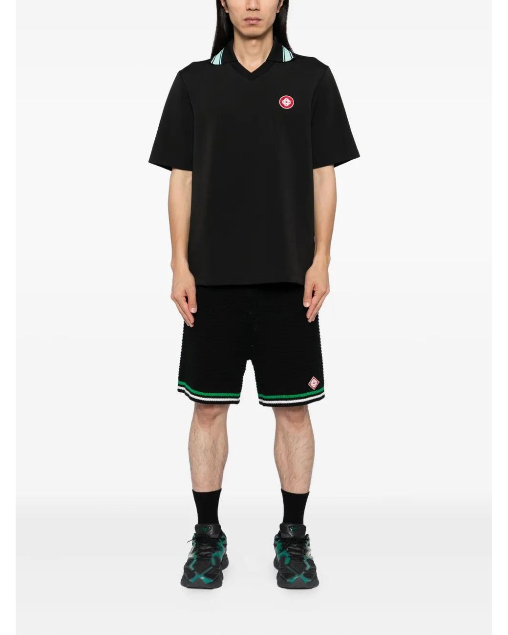 Casablanca Black Interlock Polo for men