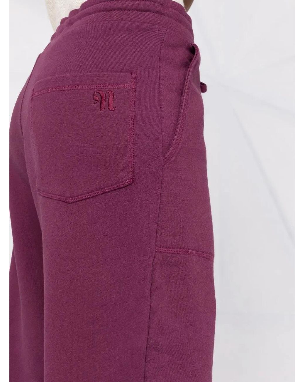 Nanushka Purple Embroidered-Logo Track Pants