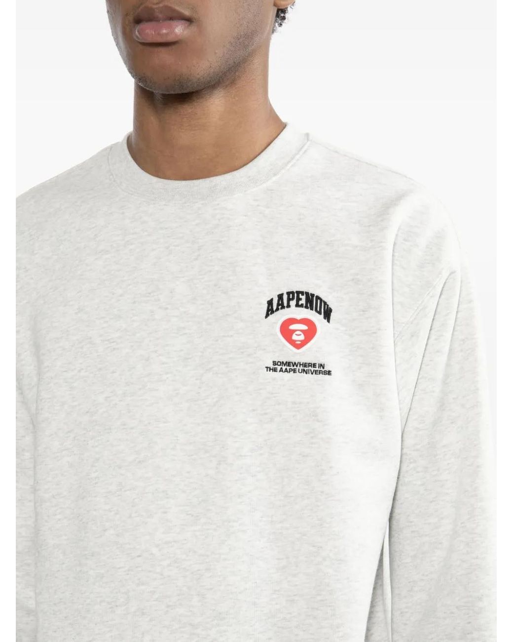Aape By A Bathing Ape White Logo Patched Sweatshirt for men