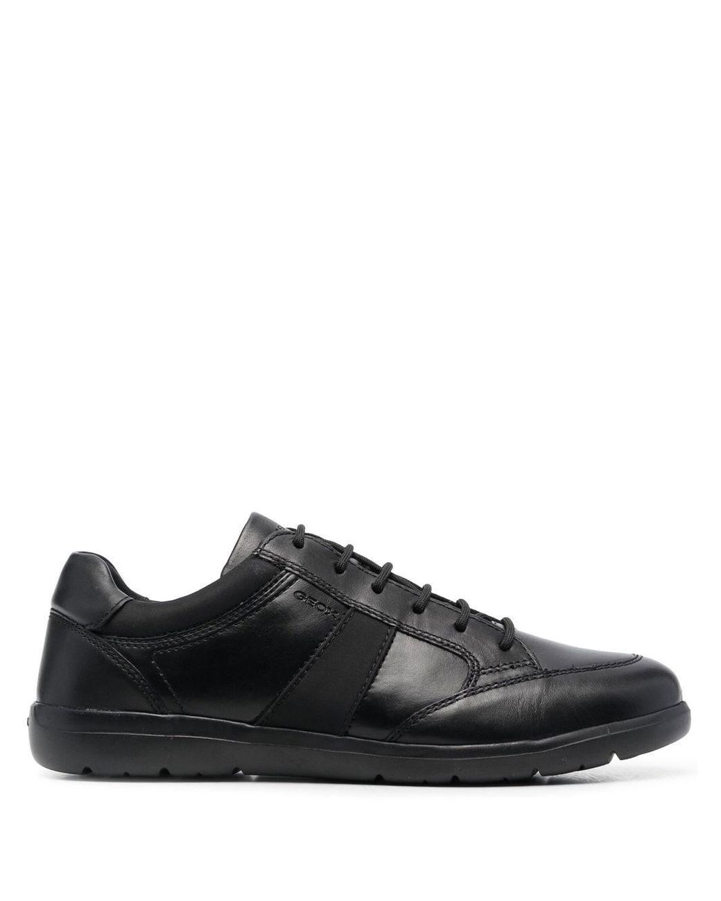 Geox Leitan Low-top Leather Sneakers in Black for Men | Lyst