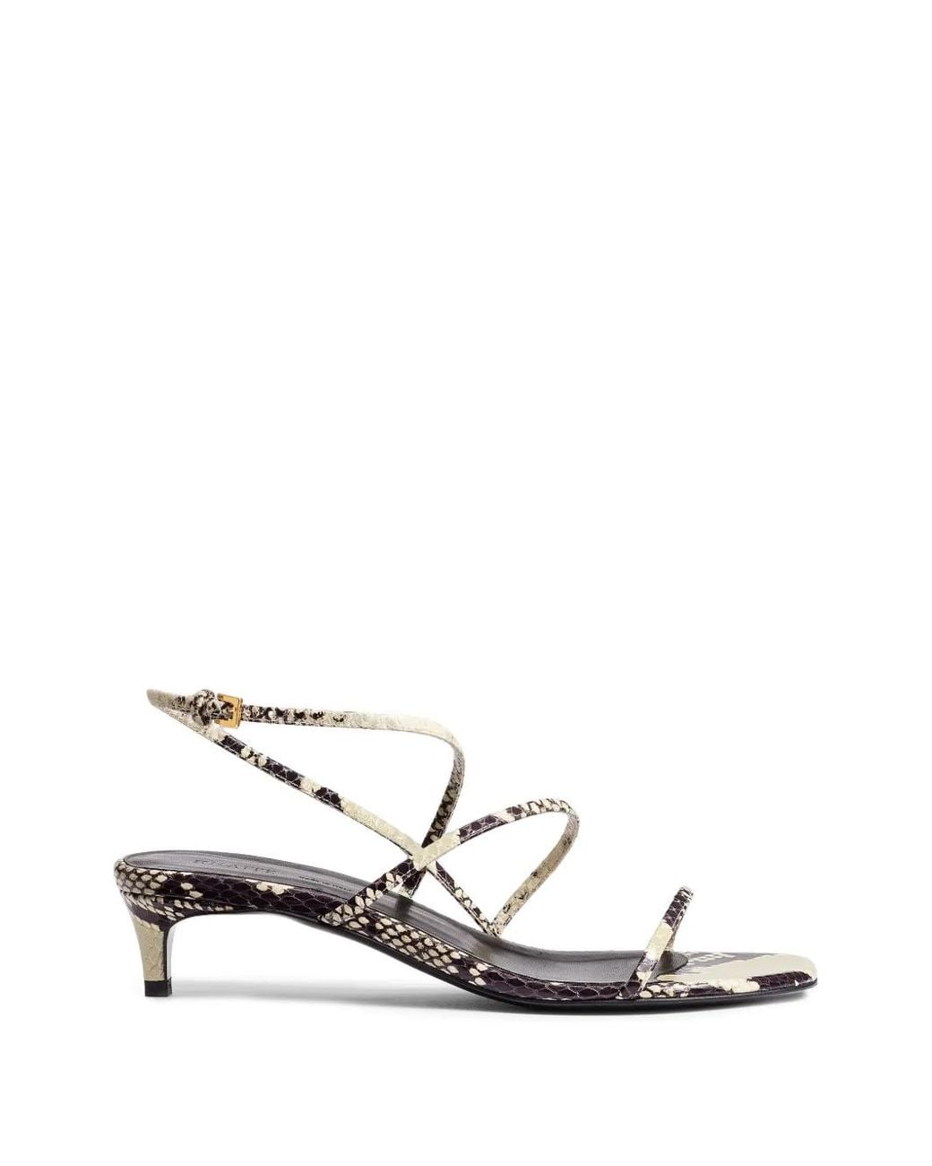 Khaite White "Loop" Kitten Heel Sandals T. 035