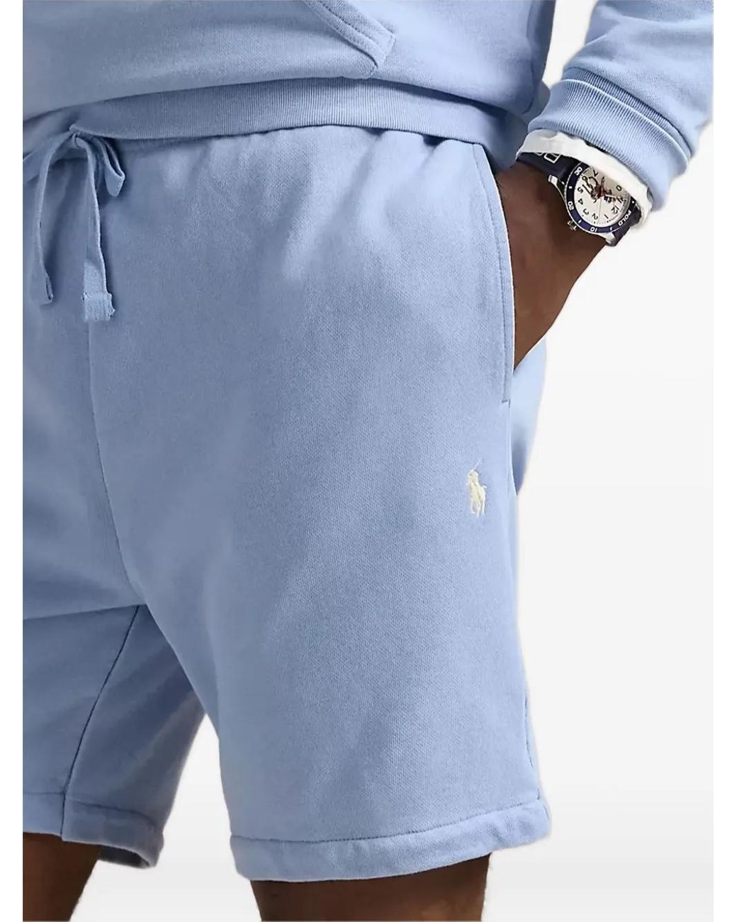 Polo Ralph Lauren Blue Drawstring Track Shorts for men